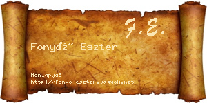 Fonyó Eszter névjegykártya